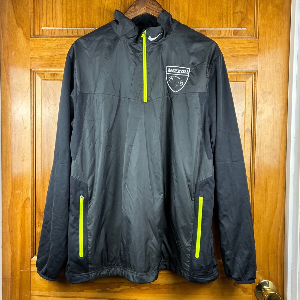 Nike Golf Mizzou Missouri Tigers Mens XL 1/4 Zip Pullover Black Yellow NCAA